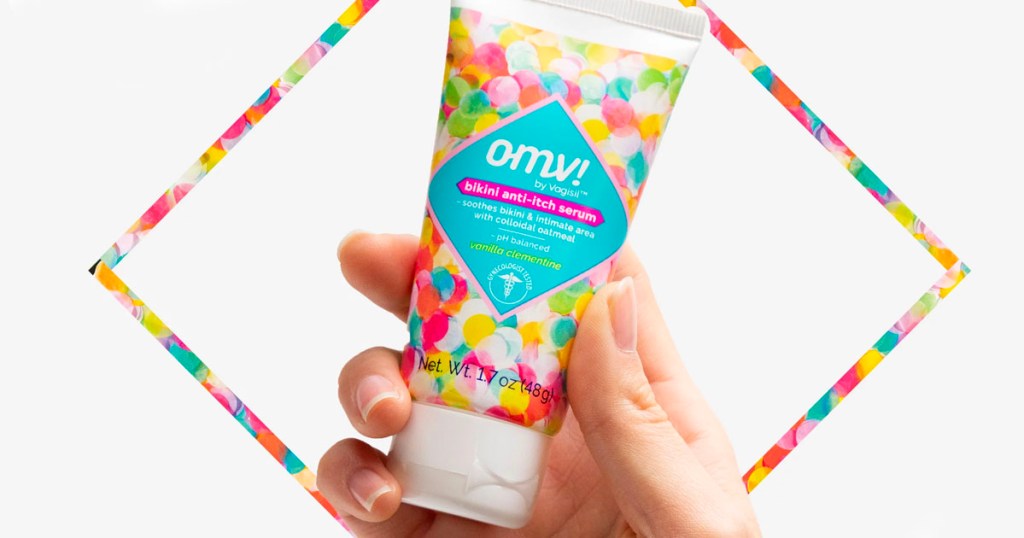 hand holding omv anti-itch cream