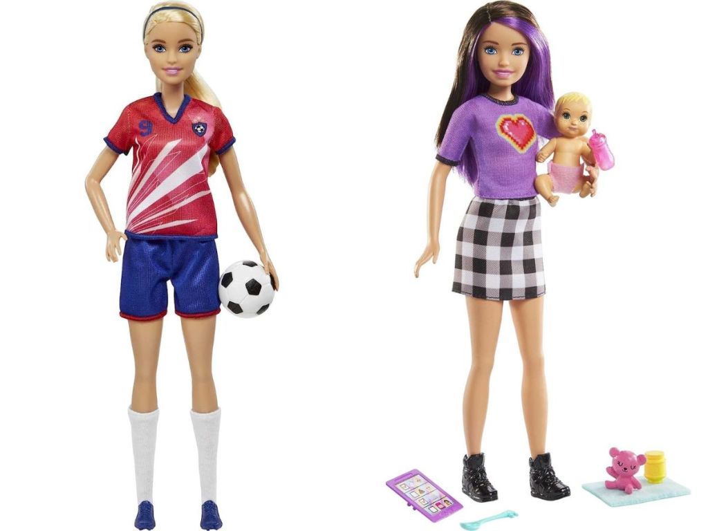 Barbie Soccer Fashion Doll and Barbie Skipper Babysitters Inc Doll & Accessories Set in Brunette