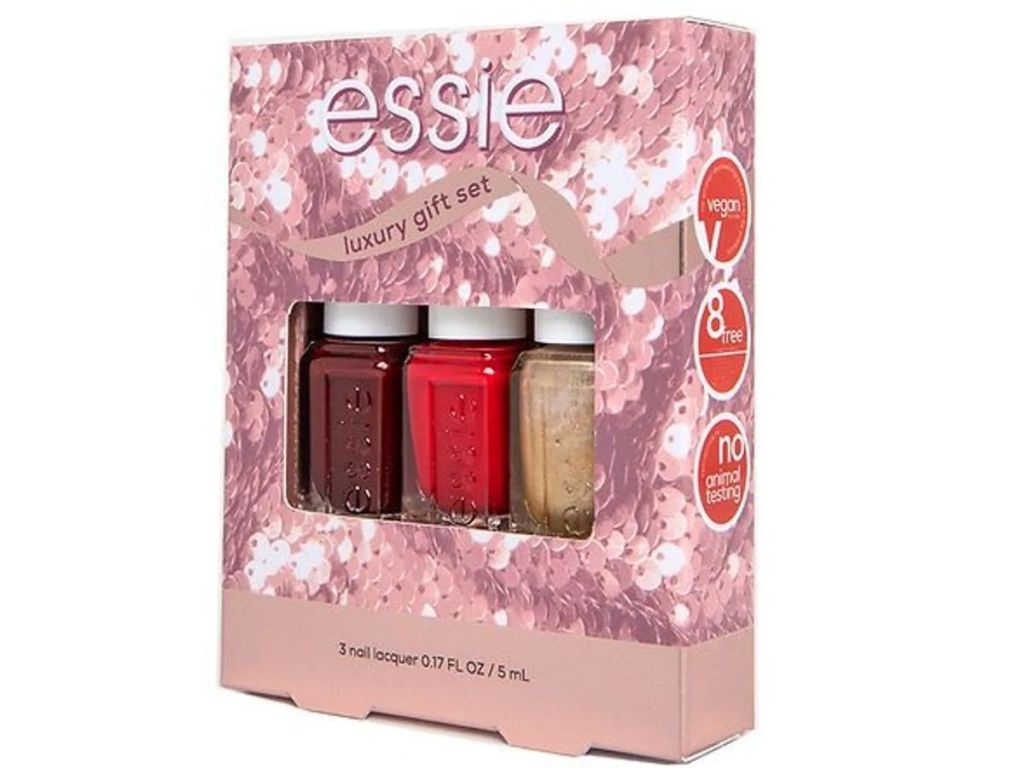 Essie Nail Polish Holiday Gift Set, Limited Edition Nail Beauty Kit w/ 3 Polishes