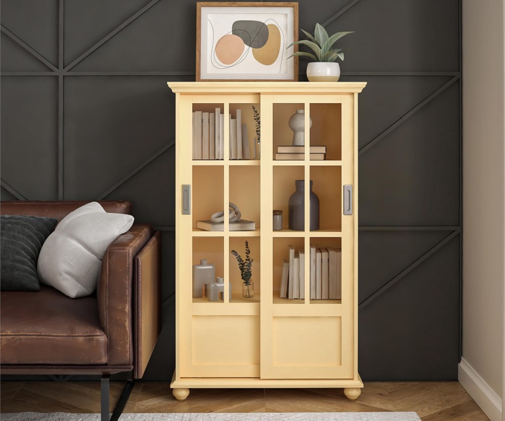 yellow Ameriwood Home Aaron Lane Bookcase