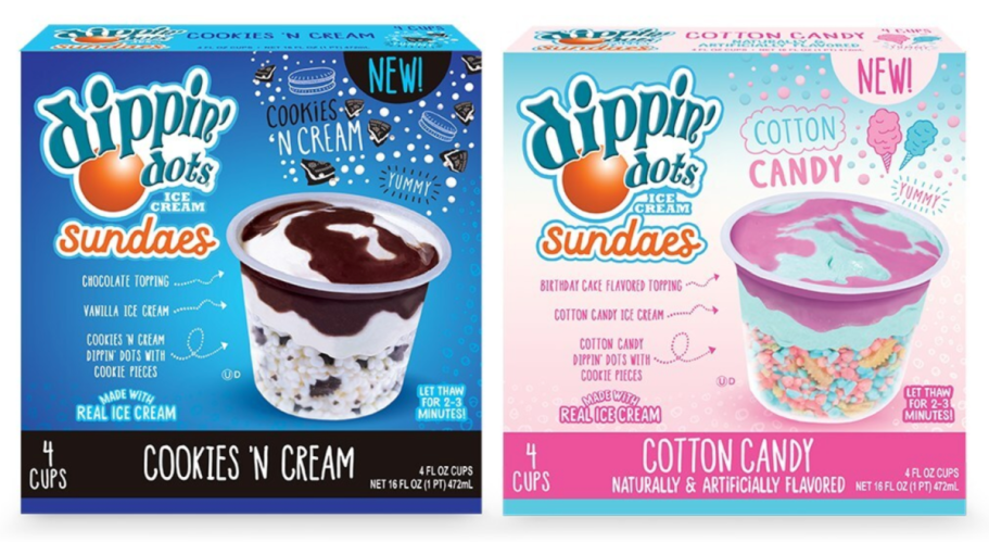 Dippin Dots Ice Cream Sundaes