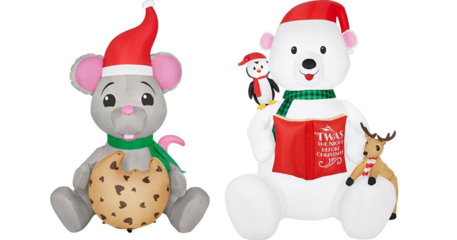 Home Accents Holiday Animated Mouse and Bear Inflatables