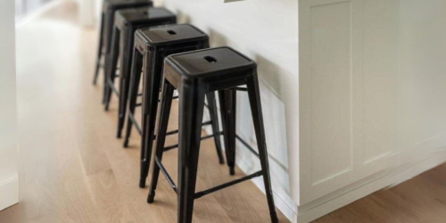 FOUR Industrial Bar Stools Just $87 Shipped on Walmart.online (Only $21.75 Each!)