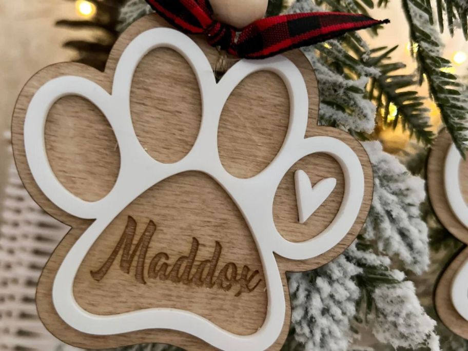 Personalized Paw Print Ornament