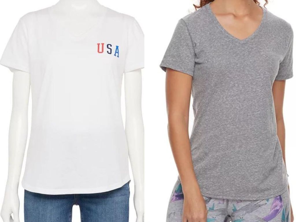 Stock images of two Kohl's Women's Tek Gear Tops