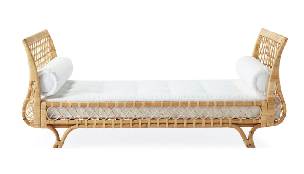 stock photo of empty rattan daybed