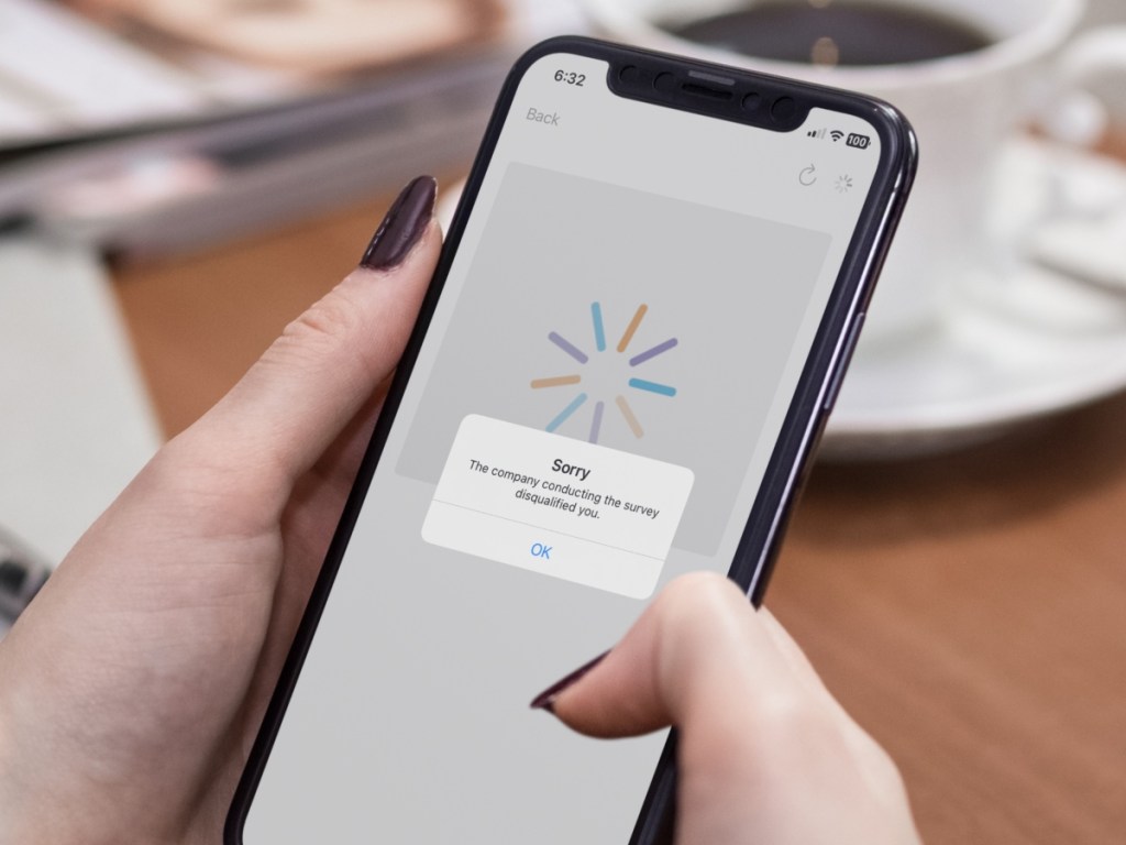 being disqualified from a survey on AttaPoll app