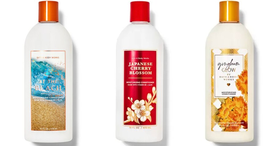 three bottles of conditioner 