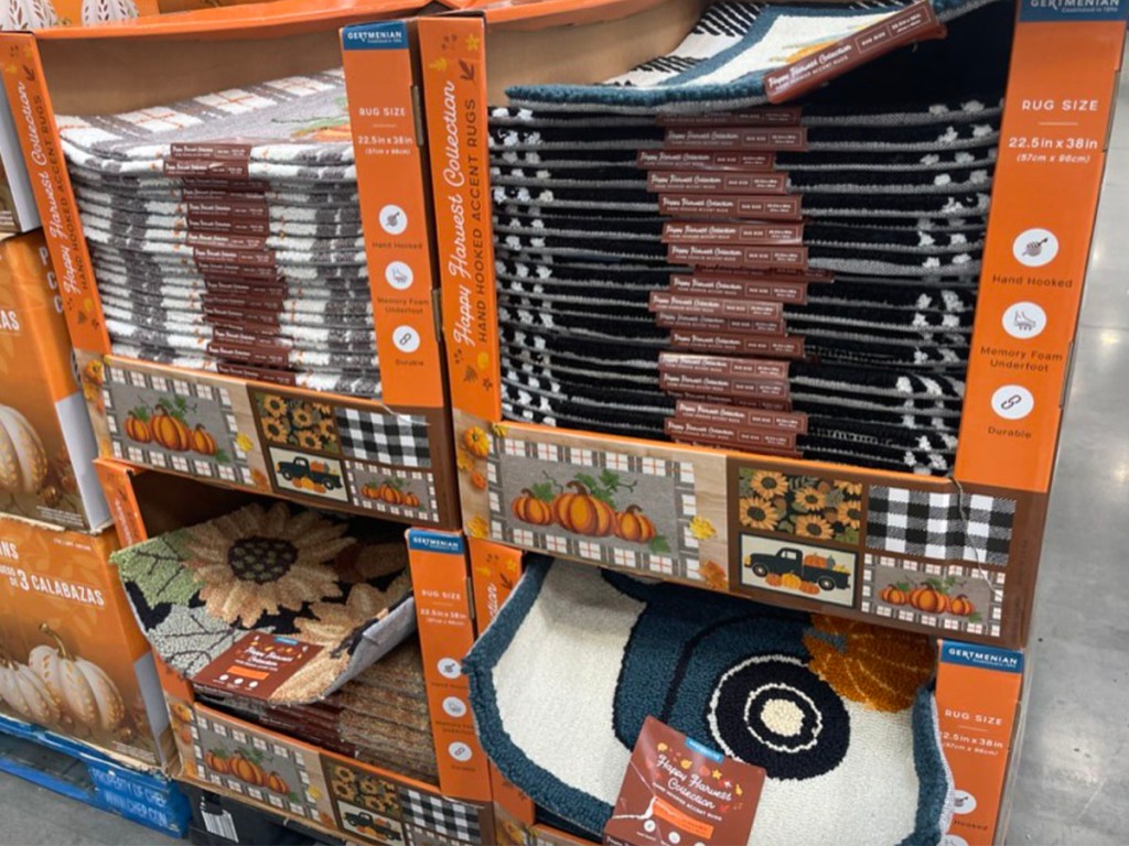 costco fall rugs display 