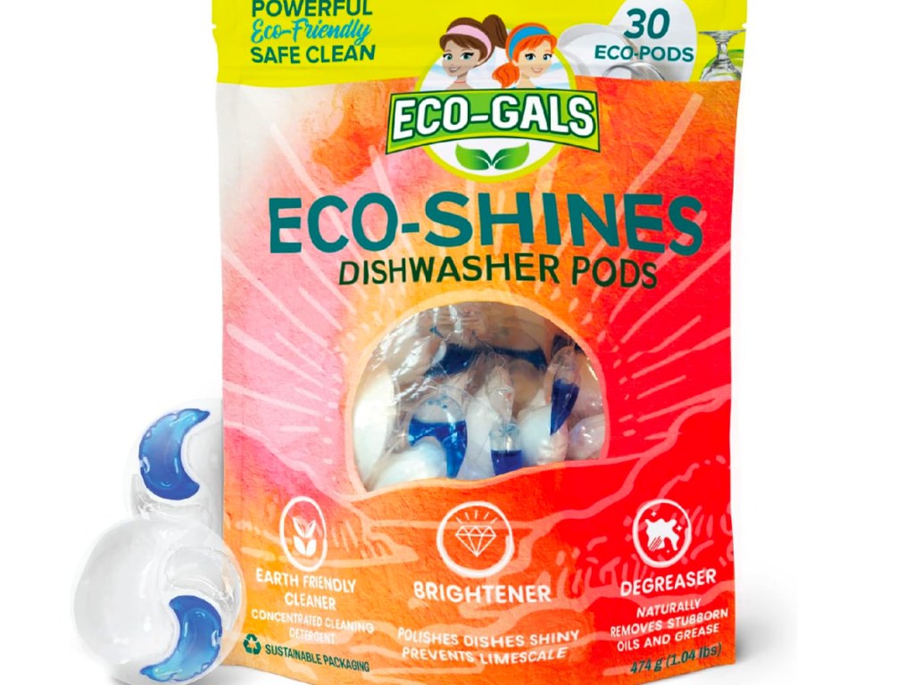 eco gals eco shine dishwasher pods bag