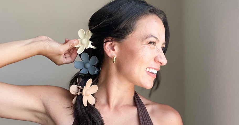 Flower Hair Clips 6-Pack Only $6.95 Shipped for Amazon Prime Members – Great for Spring!