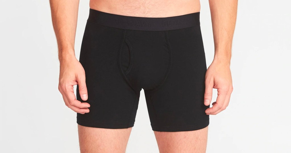 man wearing black boxers