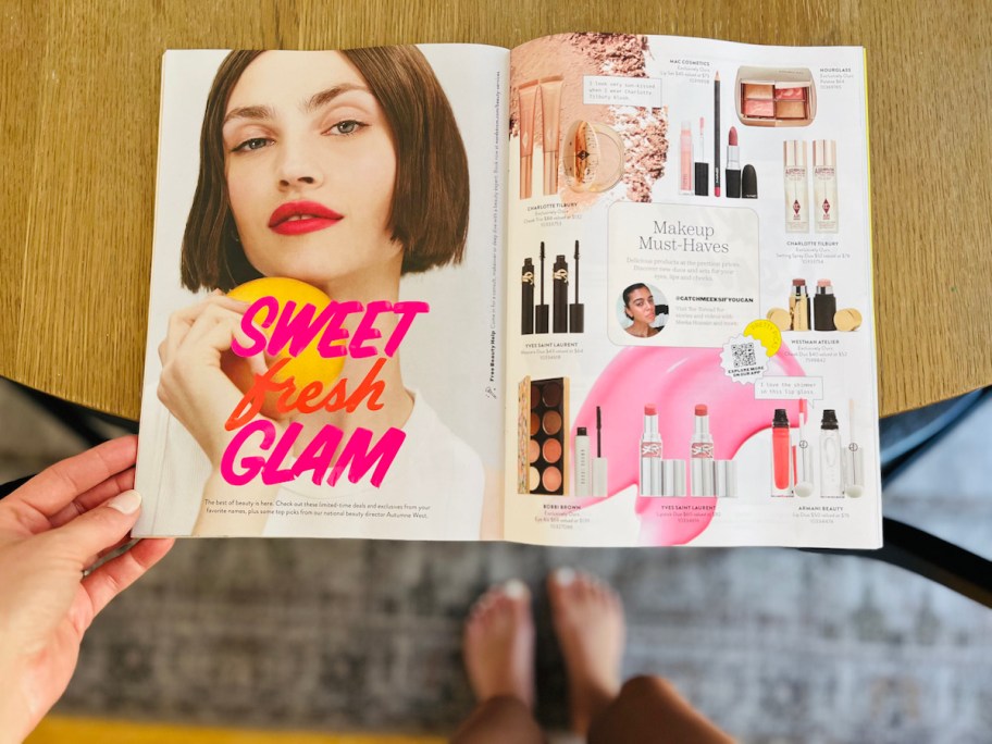 hand holding edge of nordstrom anniversary sale beauty deals