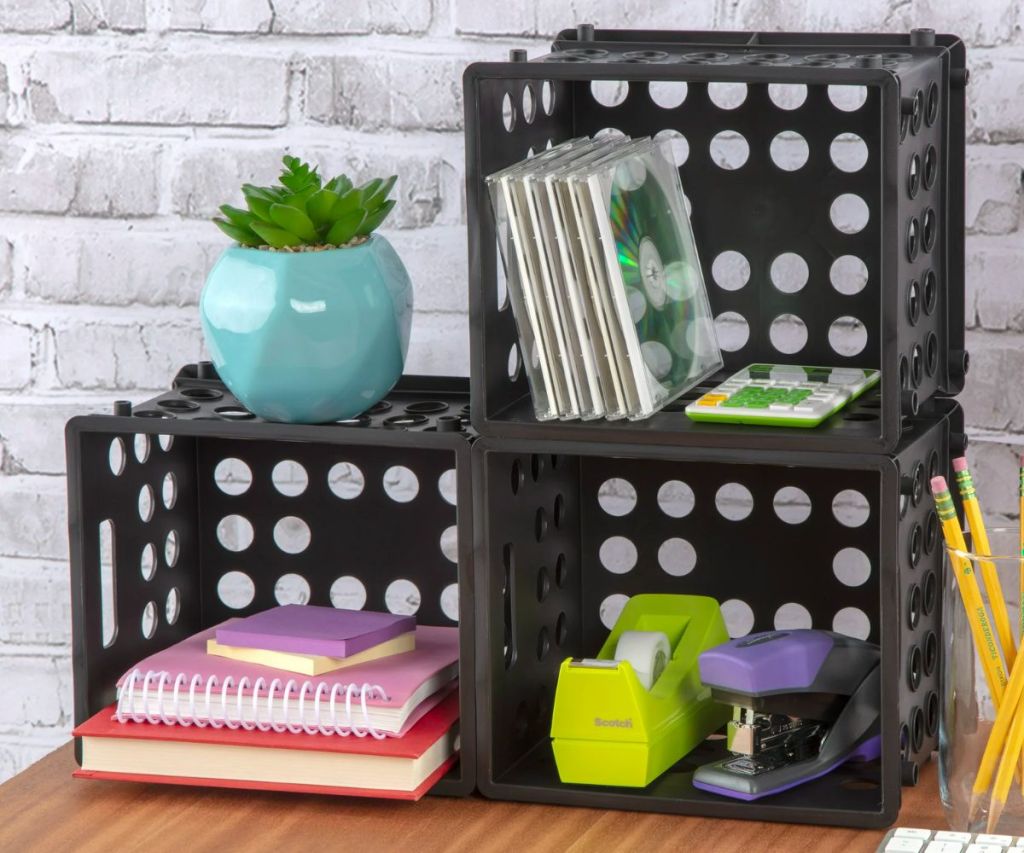 sterilite desktop storage crates