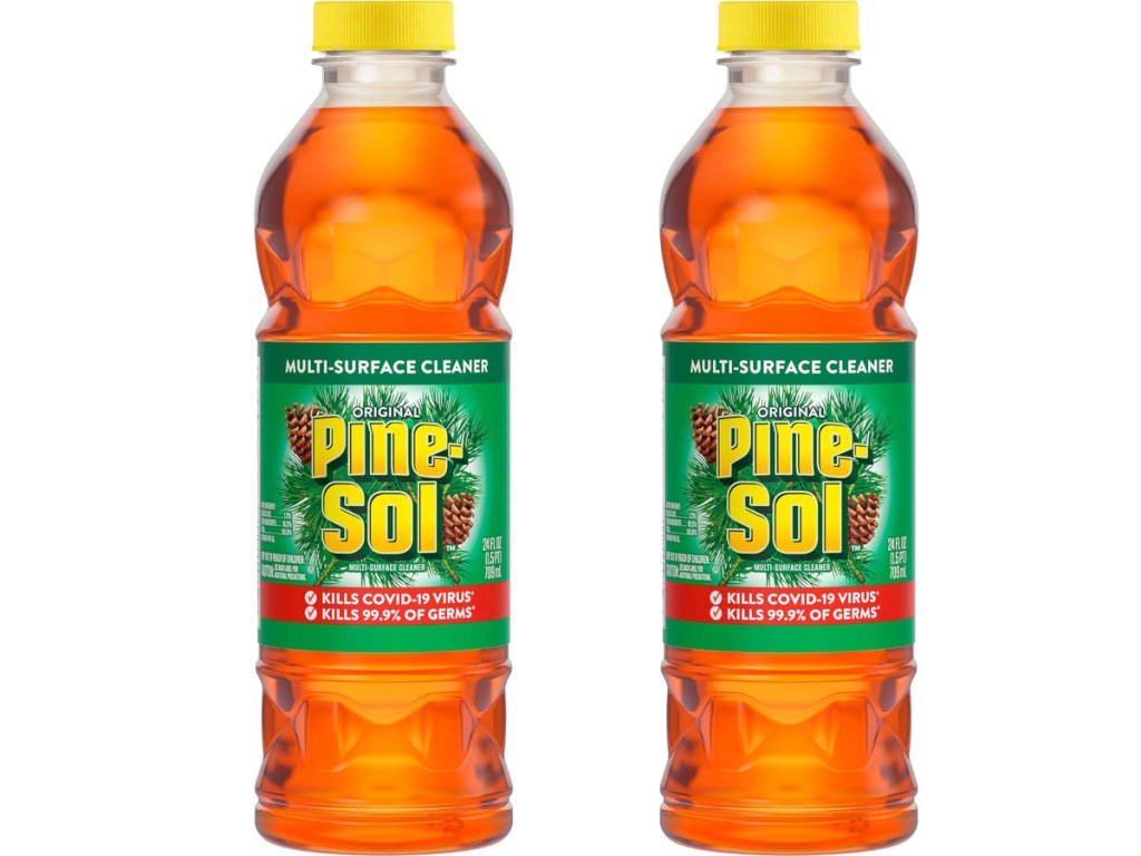 two stock image of Pine sol bottles