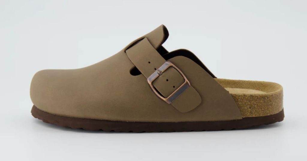 Cushionaire Hana Suede Clogs shown in brown