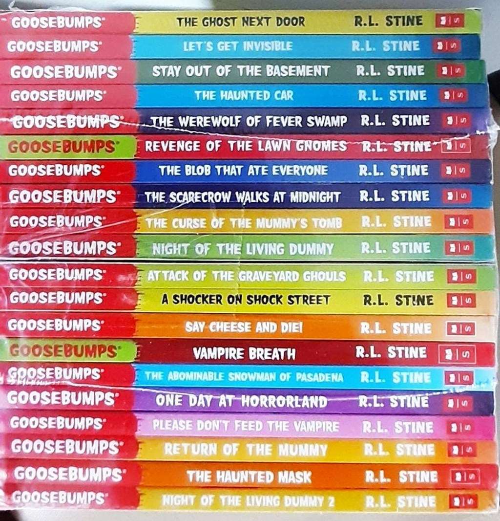 stack of goosebumps books