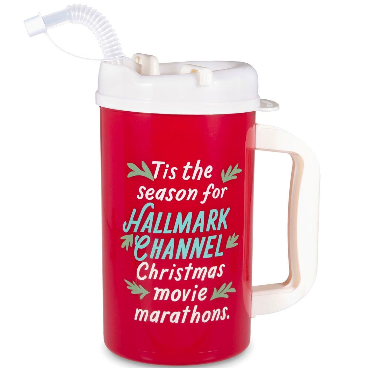 Hallmark Channel Movie Marathon Water Jug With Straw, 32 oz.