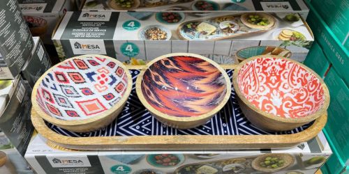 Mango Wood Serving Set w/ Bowls Only $24.99 at Costco (Available in Two Styles)