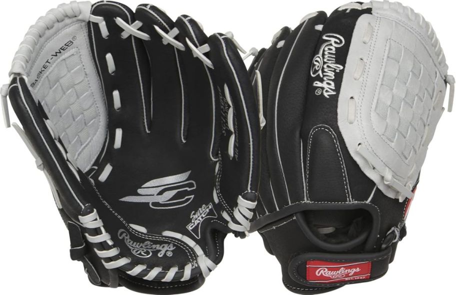 black and gray youth baseball glove stock image