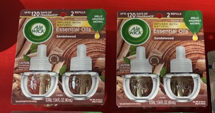 two 2-packs of air wick Plug Ins Scented Oil Refill Pack Sandalwood