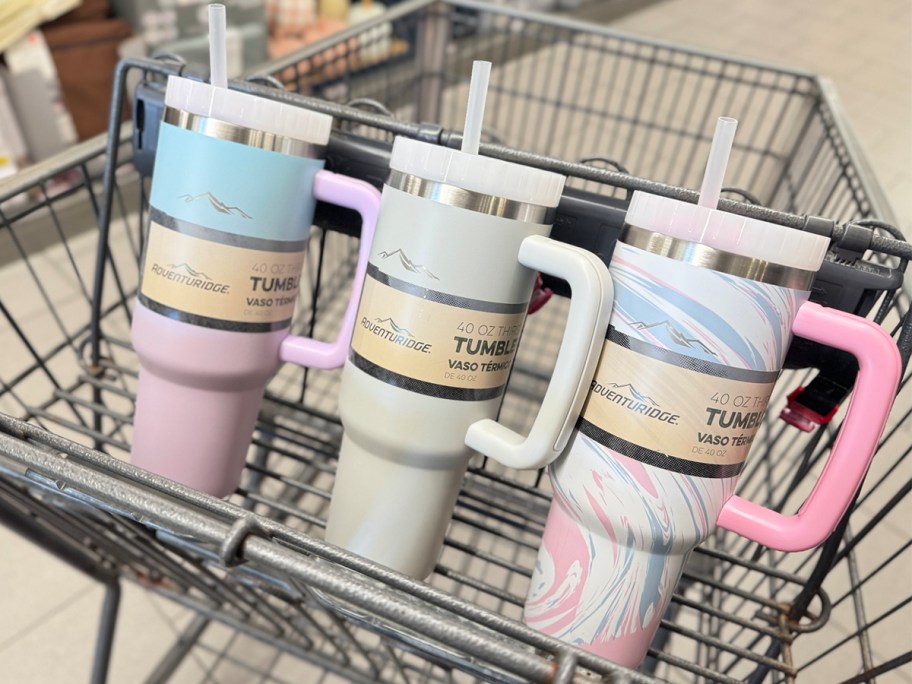 four tumblers in shopping cart