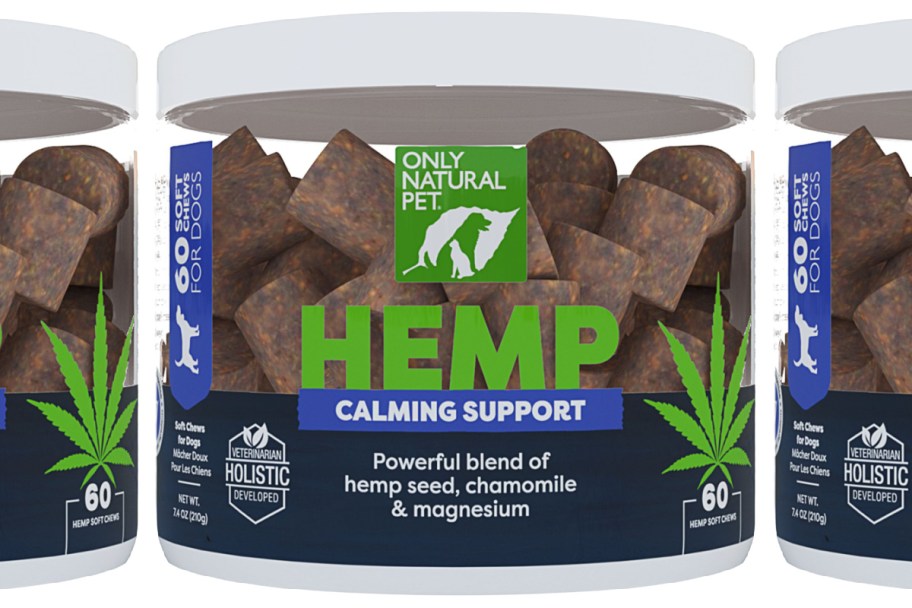 hemp dog chews in jar 