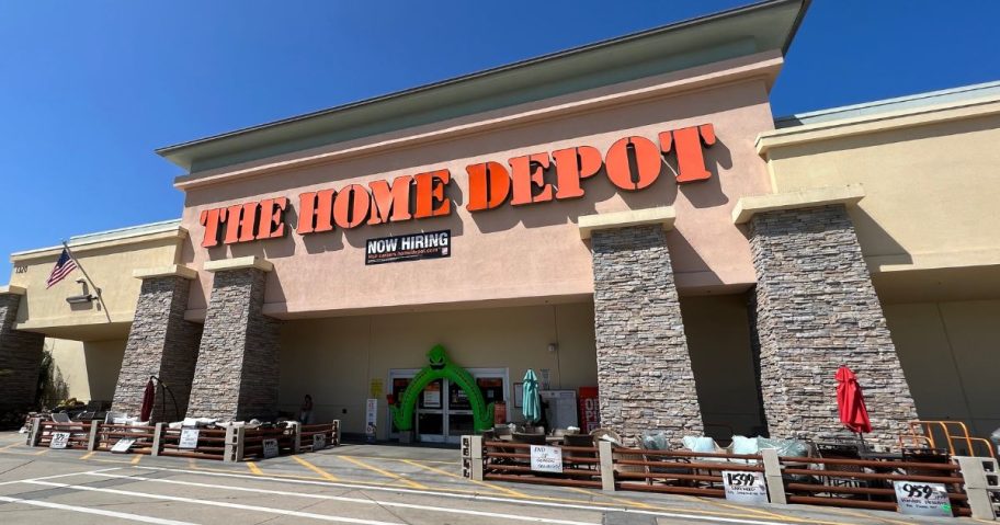 display of Home Depot store front