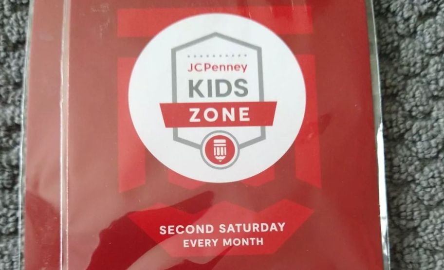 a flyer that read JCPenney Kids Zone