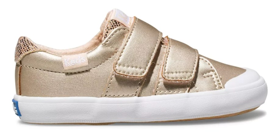 gold velcro kids sneakers