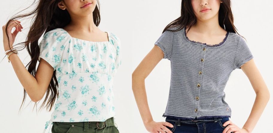 two models wearing girls limited too tops