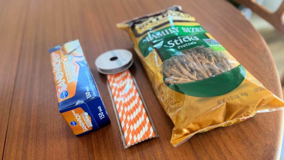 supplies needed for pretzel broomsticks