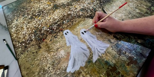 DIY Thrift Store Ghost Painting Makeover for Halloween