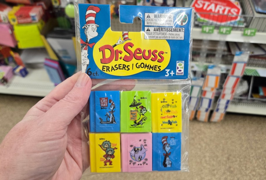 a budget package of dr. seuss erasers