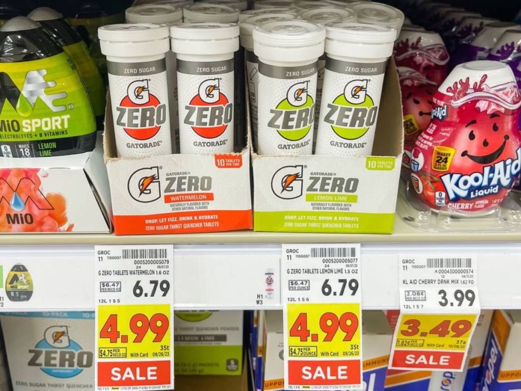 Gatorade Drink tablets on sale on the shelf at Kroger