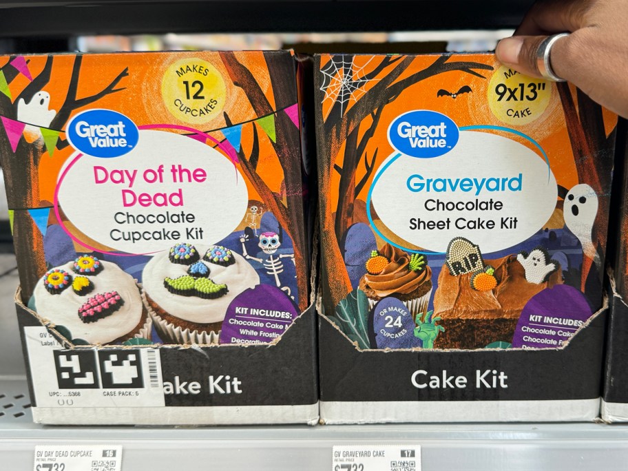 Great Value Day of the Dead Chocolate Cupcake Kit and Graveyard Chocolate Sheet Cake Kit