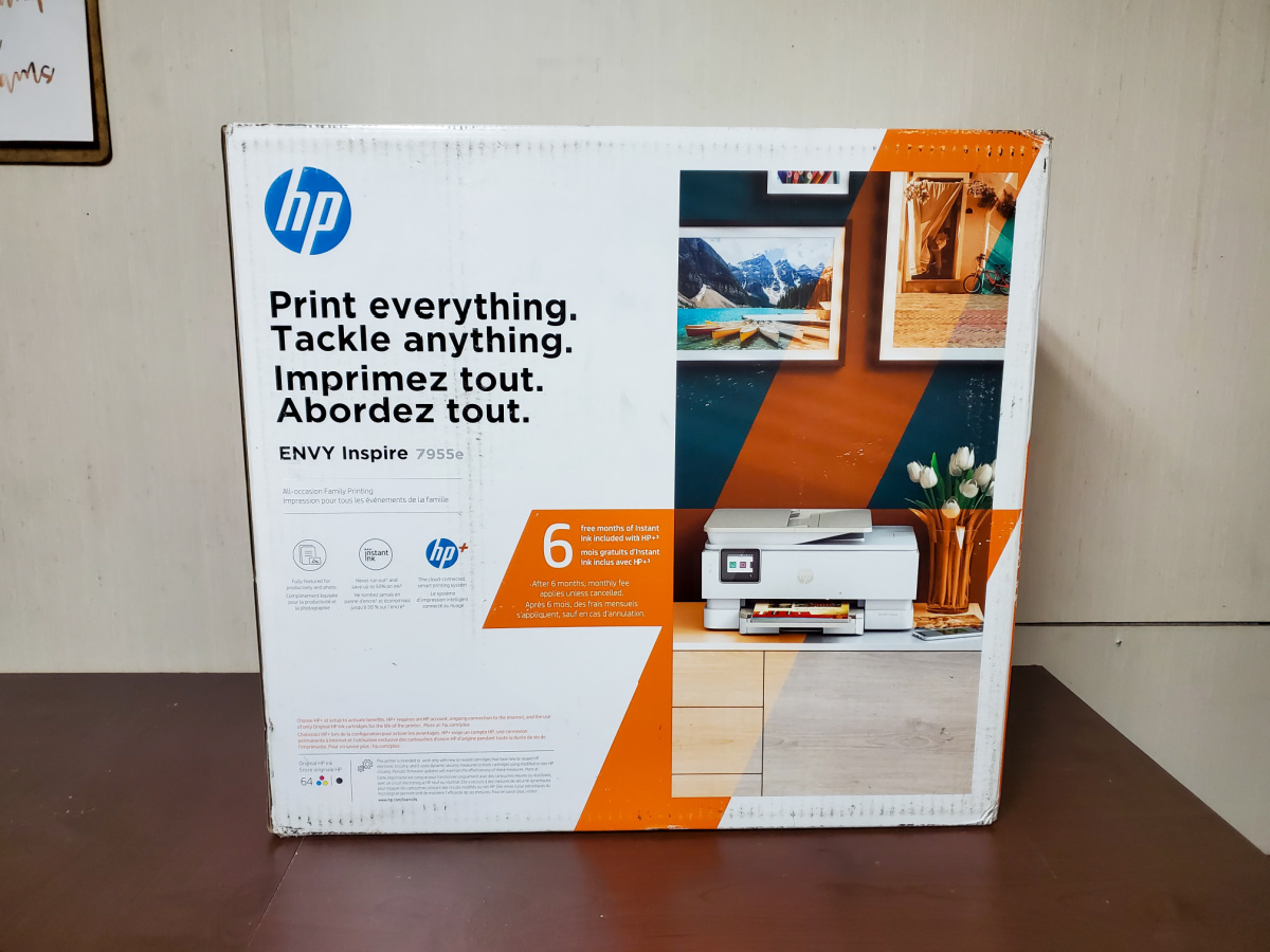 The hp envy inspire 7955e packaging