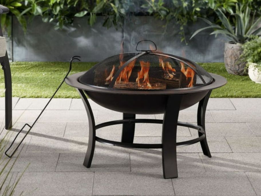 Mainstays 26" Metal Round Outdoor Wood-Burning Fire Pit