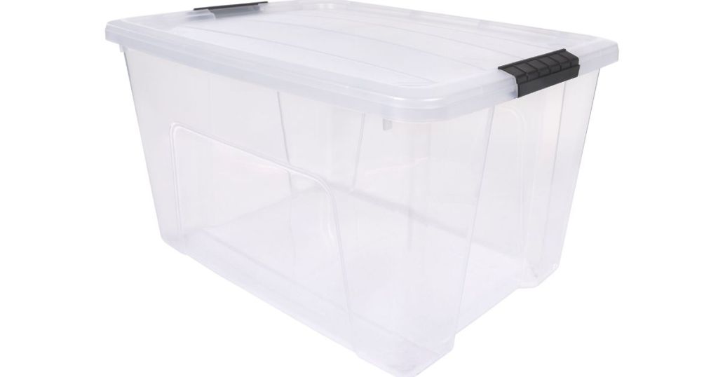 IRIS 22.02-in W x 16.6-in H x 16.6-in D Clear Plastic Stackable Bin