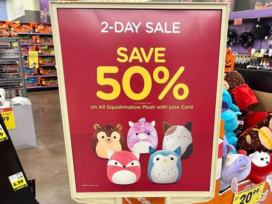 Kroger Squishmallow Sale sign