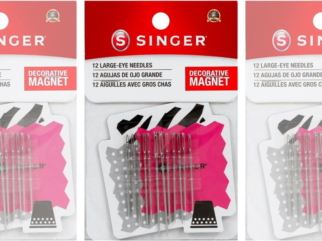 Singer Large Eye Hand Needles with Magnet 12-Count Set