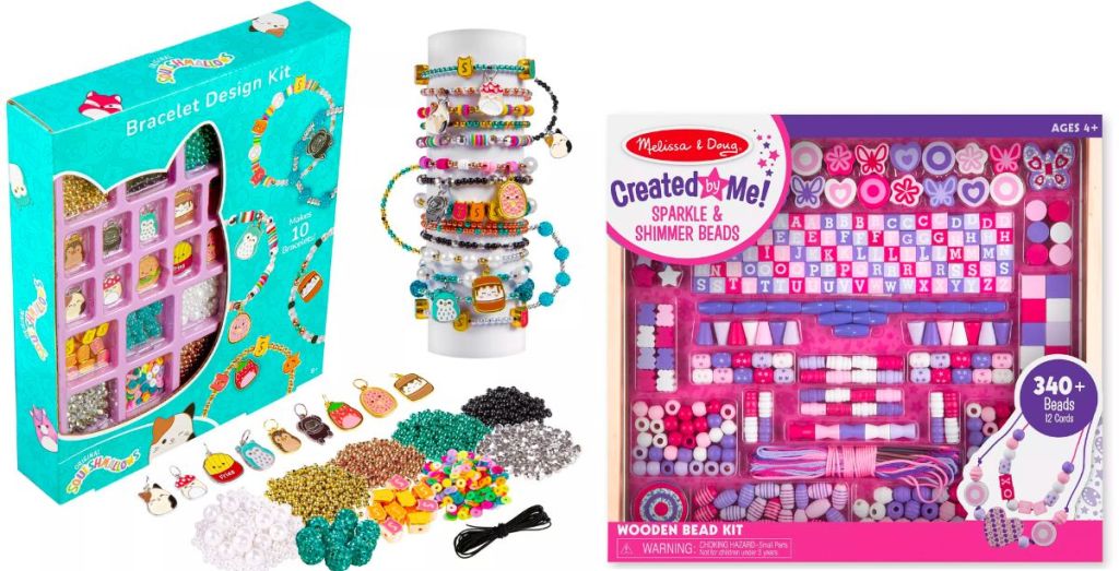 Squishmallows Hello Friends Charm Bracelet Kit and Melissa and Doug bracelt kit