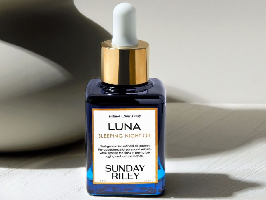 A bottle of Sunday Riley Luna Serum