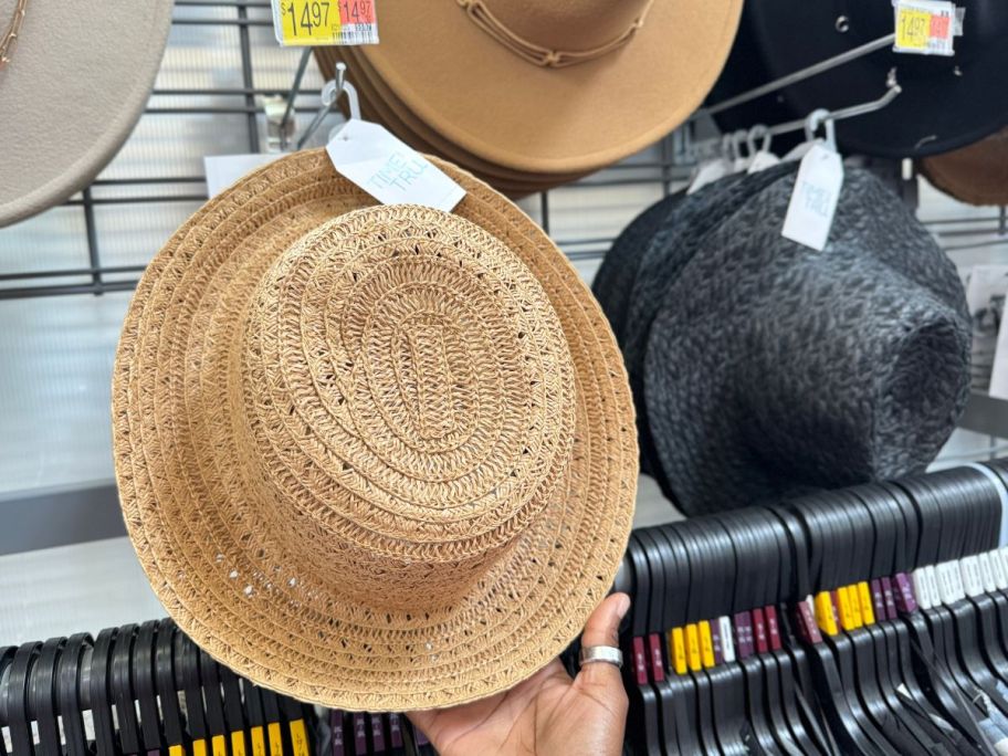 a woven paper bucket hat