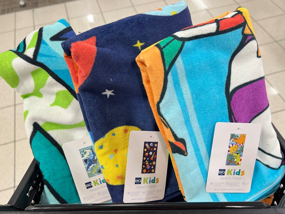 the big ones kids beach towels in cart