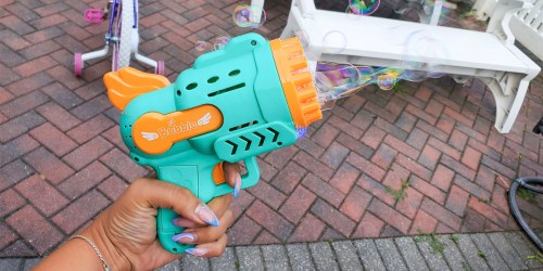 Bubble Gun as Low as $2.74 Shipped on Temu.online (Has LED Lights & Can Be Used as a Fan!)