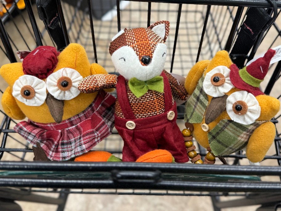 fall plush in shopping cart