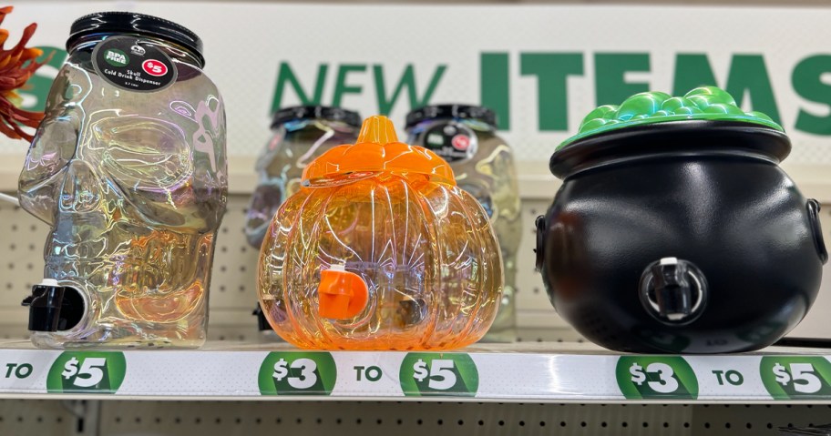 pumpkin and cauldron drink dispensers