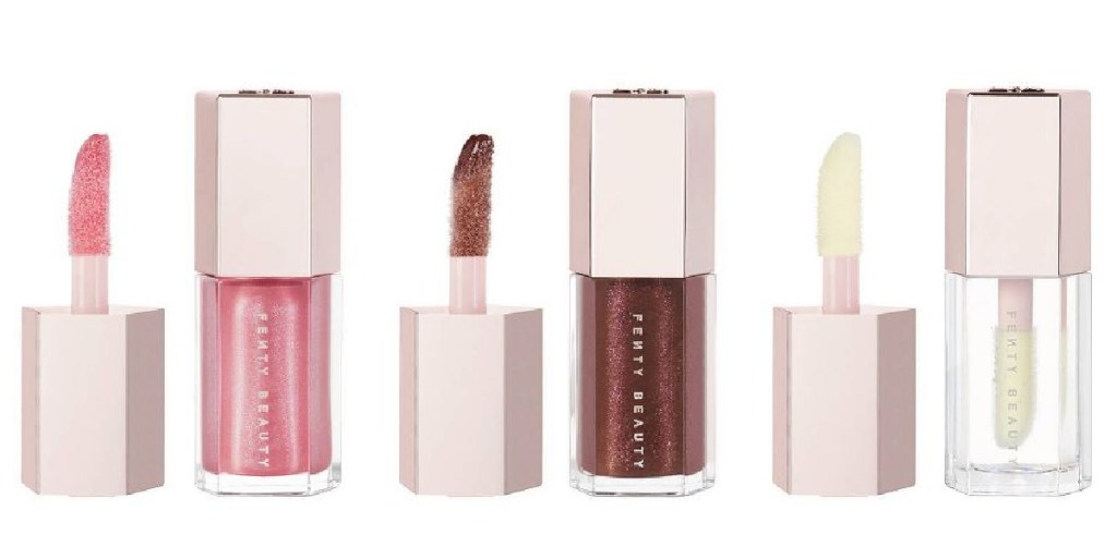 three mini lip gloss