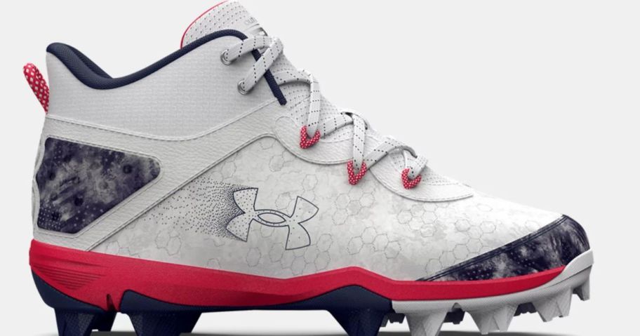 under armour red and white and blue cleats